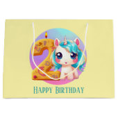 Schattigee baby meisje eenhoorn 2e verjaardag groot cadeauzakje (Voorkant)