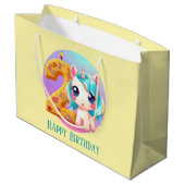 Schattigee baby meisje eenhoorn 2e verjaardag groot cadeauzakje (Achterkant Gekanteld)
