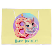 Schattigee baby meisje eenhoorn 8e verjaardag groot cadeauzakje (Achterkant)