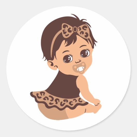 Schattigee baby meisje in Safari Outfit Sticker (Voorkant)