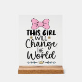 Schattigee baby meisje kinderkamer acryl bord (Voorkant)