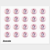 Schattigee baby meisje zebra ronde sticker (Vel)