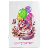 Schattigee baby meisjes eerste verjaardag medium cadeauzakje (Achterkant)