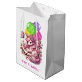 Schattigee baby meisjes eerste verjaardag medium cadeauzakje (Achterkant Gekanteld)