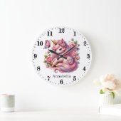 Schattigee baby meisjes kinderkamer eenhoorn grote klok (Huis)