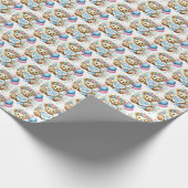 Schattigee baby meisjes welkom baby cadeaupapier (Hoek)