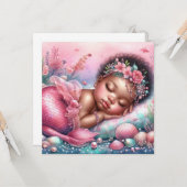 Schattigee Baby-mermaide Kaart (Voorkant / Achterkant in situ)