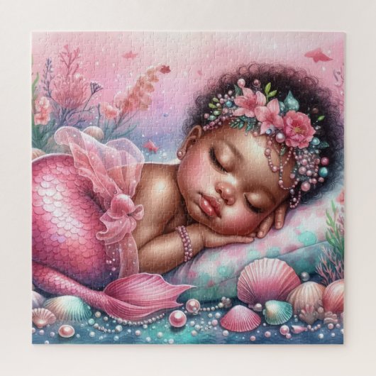Schattigee Baby Mermaide puzzel (Verticaal)