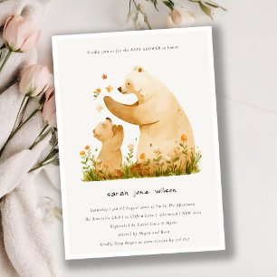 Schattigee Baby Mom Bloemen Waterverf Neutraal Bab Kaart