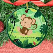 Schattigee Baby Monkey Custom Kinder Oerwoud Kerst Keramisch Ornament