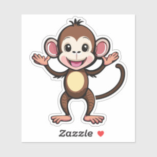 Schattigee Baby Monkey Dancing Een Geweldige Jig Sticker