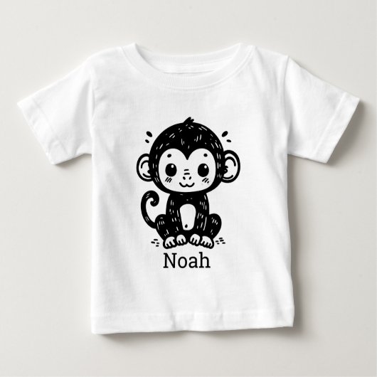 Schattigee Baby Monkey Drawing - Kawaii Nursery Ar (Voorkant)