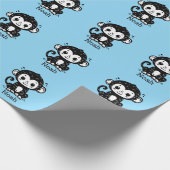 Schattigee Baby Monkey Drawing - Kawaii Nursery Ar Cadeaupapier (Hoek)