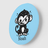 Schattigee Baby Monkey Drawing - Kawaii Nursery Ar Grote Klok (Hoek)
