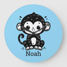 Schattigee Baby Monkey Drawing - Kawaii Nursery Ar Grote Klok