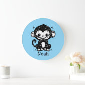 Schattigee Baby Monkey Drawing - Kawaii Nursery Ar Grote Klok (Huis)