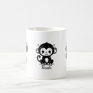 Schattigee Baby Monkey Drawing - Kawaii Nursery Ar Koffiemok