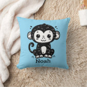 Schattigee Baby Monkey Drawing - Kawaii Nursery Ar Kussen (Deken)