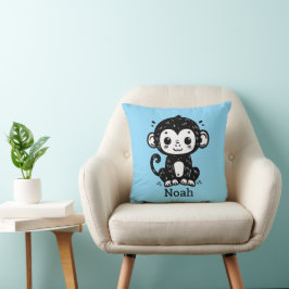 Schattigee Baby Monkey Drawing - Kawaii Nursery Ar Kussen
