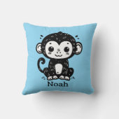 Schattigee Baby Monkey Drawing - Kawaii Nursery Ar Kussen (Achterkant)