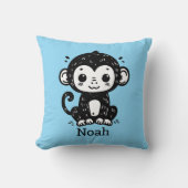 Schattigee Baby Monkey Drawing - Kawaii Nursery Ar Kussen (Voorkant)