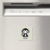 Schattigee Baby Monkey Drawing - Kawaii Nursery Ar Magneet (Insitu (Vaatwasser))