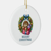 Schattigee Baby Monkey Kerst Keramisch Ornament (Rechts)