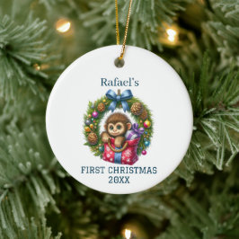 Schattigee Baby Monkey Kerst Keramisch Ornament