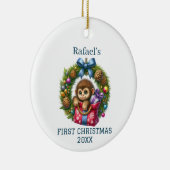 Schattigee Baby Monkey Kerst Keramisch Ornament (Rechts)