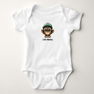 Schattigee Baby Monkey met een stijlvol groen Pet Romper