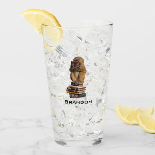 Schattigee Baby Monkey voeg Naam Glas toe (Voorkant ijs)