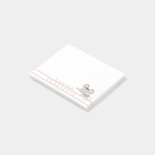 Schattigee Baby-muis - gepersonaliseerde Kinderen Post-it® Notes (Schuin)