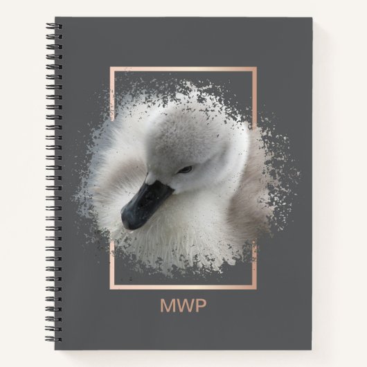 Schattigee Baby Mute Swan Grey Abstract Notitieboek (Voorkant)