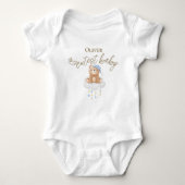 Schattigee baby Naam Beer op Cloud Romper (Voorkant)