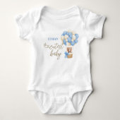 Schattigee baby Naam Beer op Cloud Romper (Voorkant)