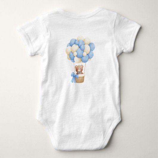 Schattigee baby Naam Beer op Cloud Romper (Achterkant)