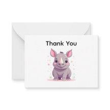 Schattigee Baby neushoorn Cartoon illustratie Dank