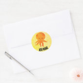 Schattigee Baby octopus Cartoon aangepaste naam Ronde Sticker (Envelop)