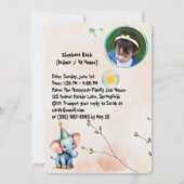 Schattigee Baby olifant 1e verjaardag - Boys Blue  Kaart (Achterkant)