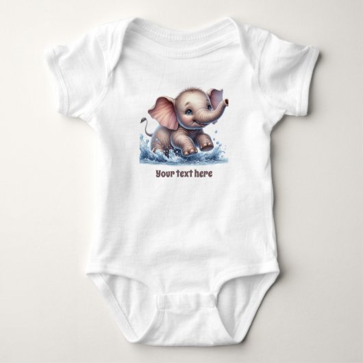 Schattigee baby olifant aanpasbaar romper (Voorkant)