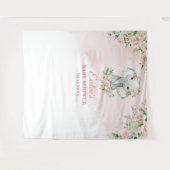 Schattigee baby olifant blos bloemengoud baby show wandkleed (Voorkant (horizontaal))