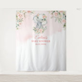 Schattigee baby olifant blos bloemengoud baby show wandkleed (Voorkant)