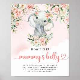 Schattigee baby olifant blush Hoe groot is mama's  Poster