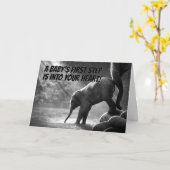 Schattigee Baby olifant eerste stappen in je hart Kaart (Gele Bloem)