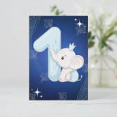 Schattigee Baby olifant eerste verjaardag Kaart (Staand voorkant)