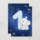 Schattigee Baby olifant eerste verjaardag Kaart (Voorkant / Achterkant)