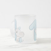 Schattigee Baby olifant eerste verjaardag Matglas Koffiemok (Voorkant links)