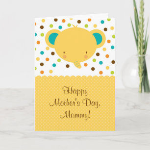 Schattigee Baby olifant Happy Moederdag Kaart