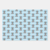 Schattigee baby olifant in blauw, jongens inpakpapier vel (Voorkant)