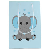 Schattigee baby olifant in blauw, jongensverjaarda medium cadeauzakje (Achterkant)